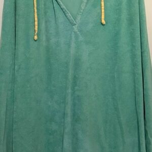 Green Hoodie with Yellow Drawstrings